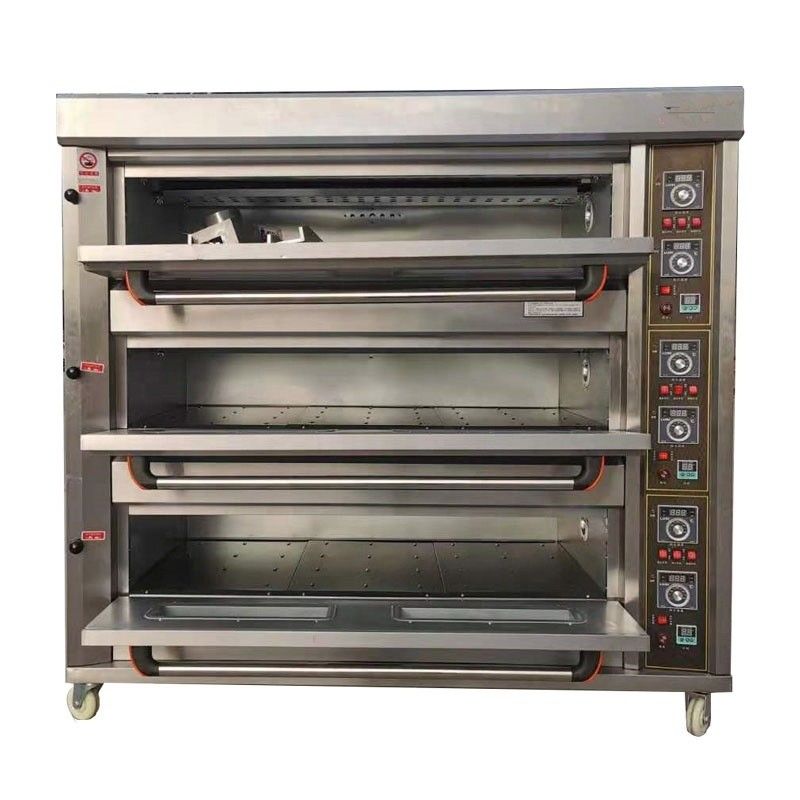 Grondstof Flour 3 dekken 9 bakjes Gas Bakkerij dekoven Oven 1760*890*1770mm voor voedselwinkel