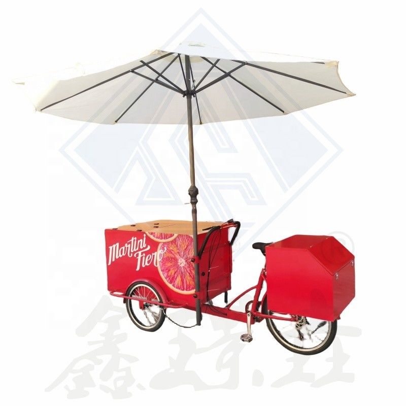 Fruit Juice Candy Donut Display Fietsmandje Mobiele voedselmandje met 2450*930*970mm Grootte