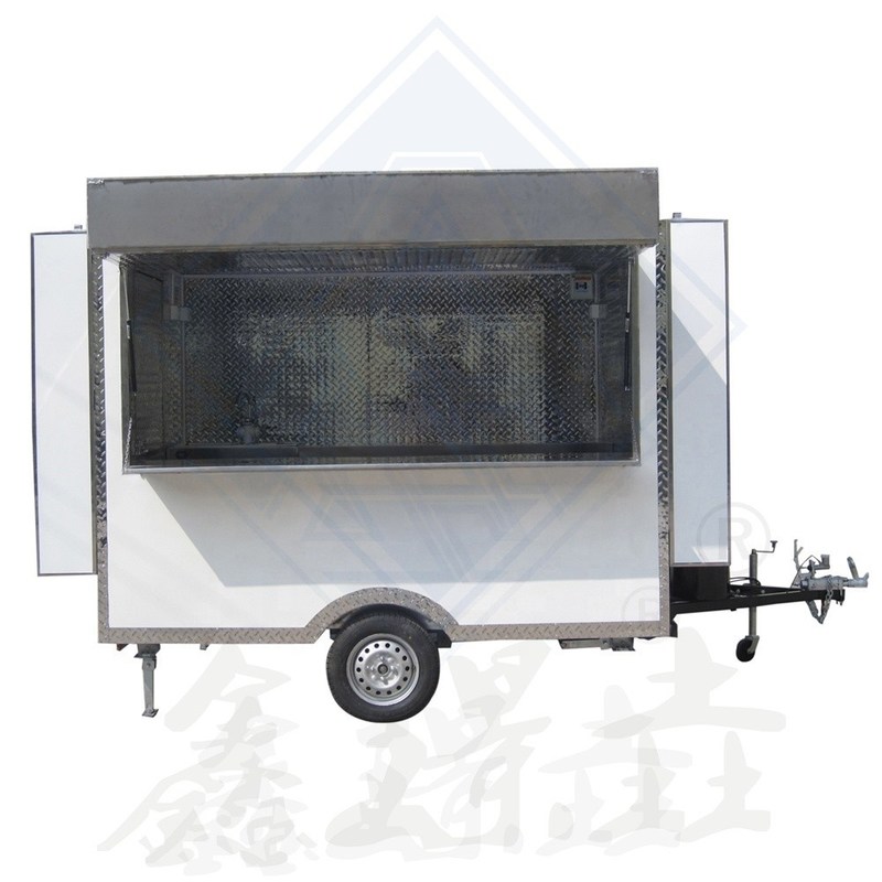 Mobiele voedseltruck gegalvaniseerd staal multifunctioneel snackkarretje grill koffie trailer