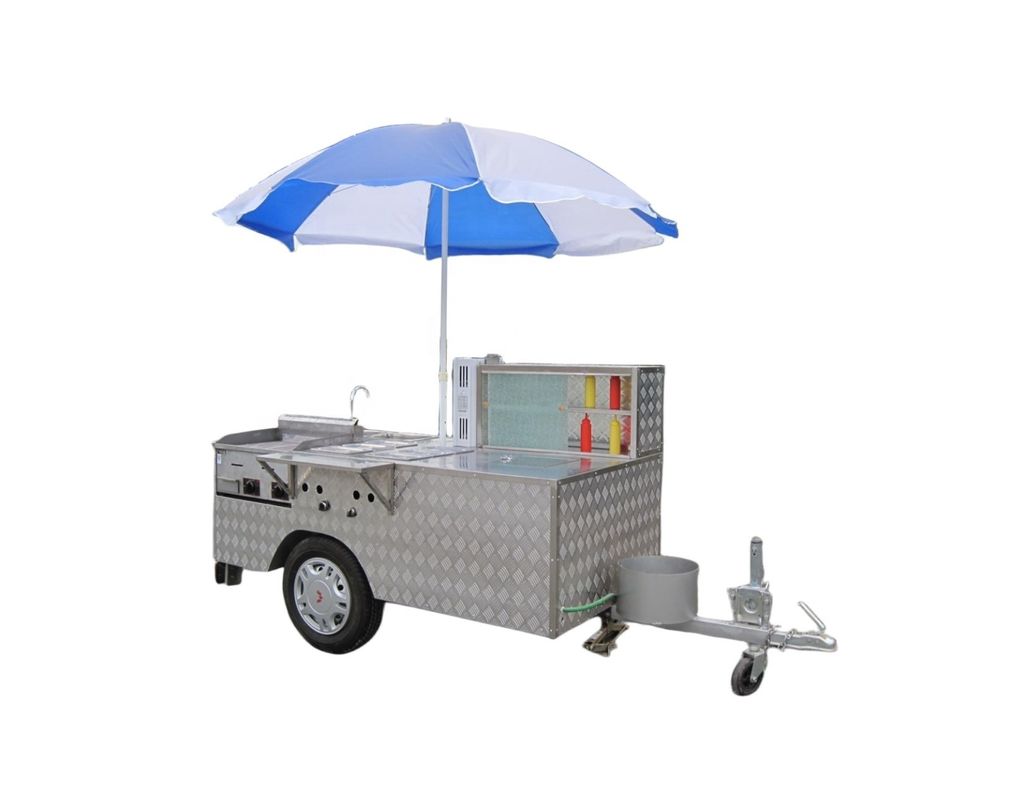 Street Food Grill Voedseltruck met machines Functie van voedselverkopen Ruwe stof Maïs