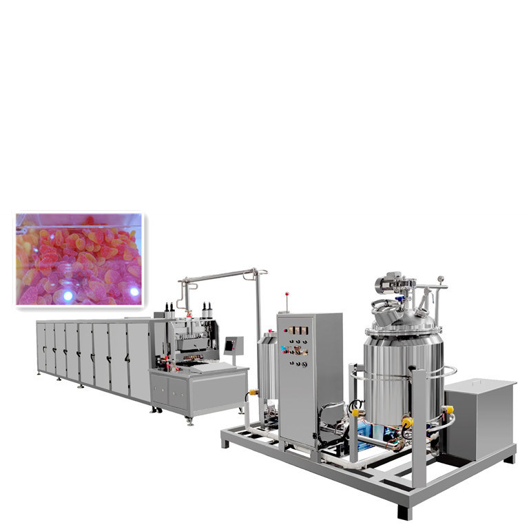 150 kg/h industriële harde snoepmachine voor de productie van lollipopbeertoffee