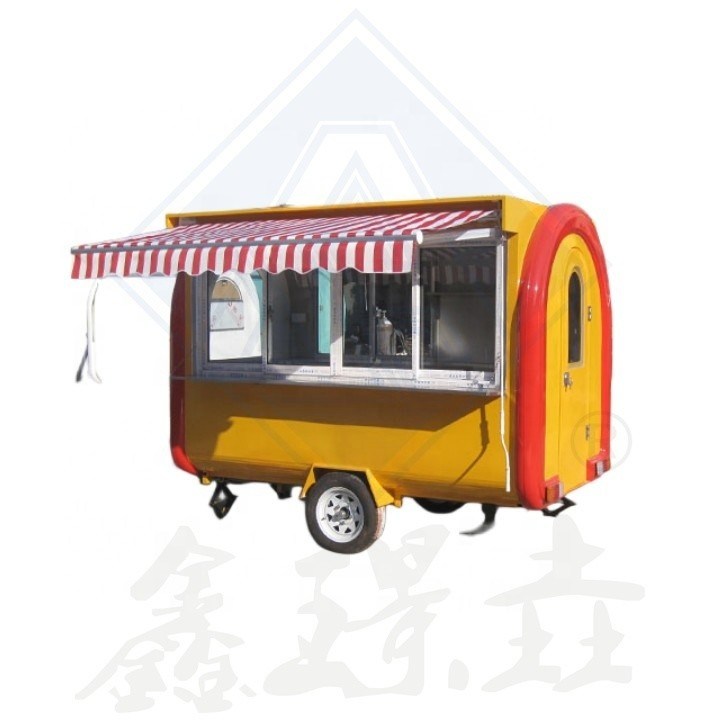 2.8M Double Axle Mobile Customized Industrial Round Model met Canopy Coffee Food Truck
